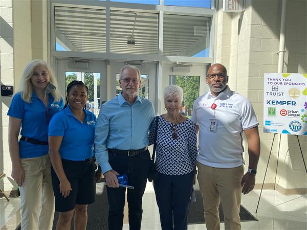 CMS Superintendent Hattabaugh, MGD Principal Johnson, and Title I staff